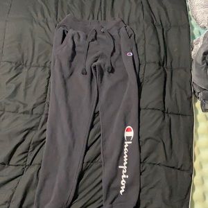 These are a size small pair of black champion sweatpants